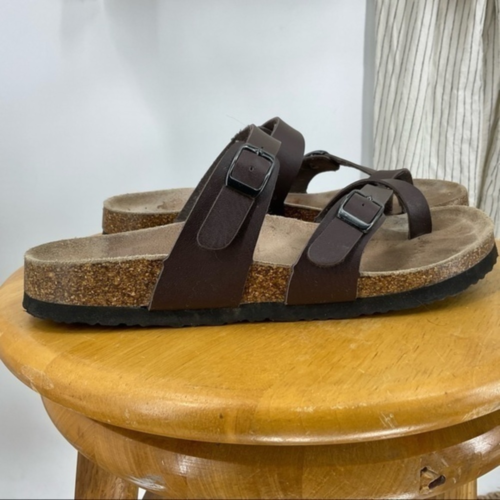 TF STAR Adjustable Sandals, Mayari Flat Leather Casual Slippers Flip-Flo…